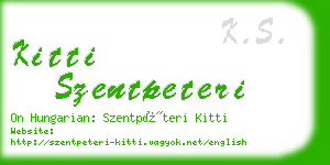 kitti szentpeteri business card